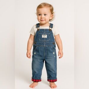 OshKosh B’gosh “The Genuine Article” denim overalls star design in toddler
